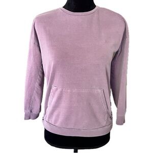 435 By MATILDA JANE Tween Mauve Sweatshirt Side Snap Front Pouch Pocket Sz 12